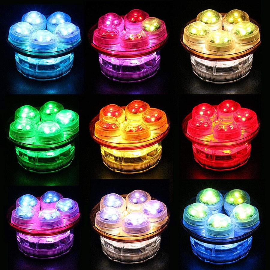 Waterproof SMD3528 Submersible LED Lights RGB Underwater Night Lamp Wedding Tea Light Vase Bowl Party Christmas Decoration light