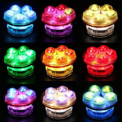 Waterproof SMD3528 Submersible LED Lights RGB Underwater Night Lamp Wedding Tea Light Vase Bowl Party Christmas Decoration light