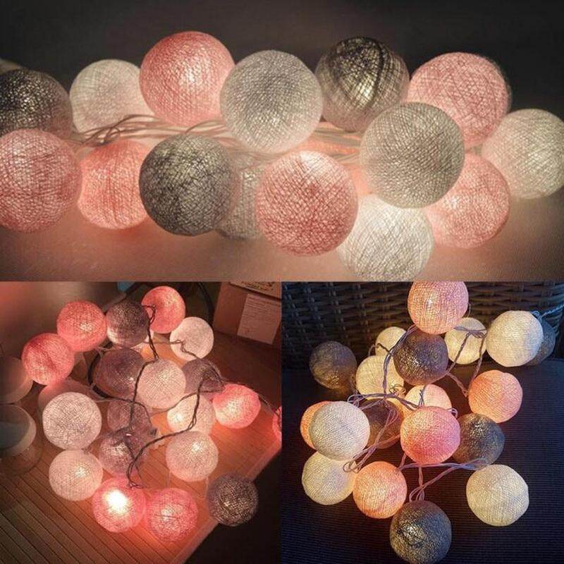 3M LED Cotton Ball Garland Lights String Christmas Xmas Outdoor Holiday Wedding Party Baby Bed Fairy Lights Decoration