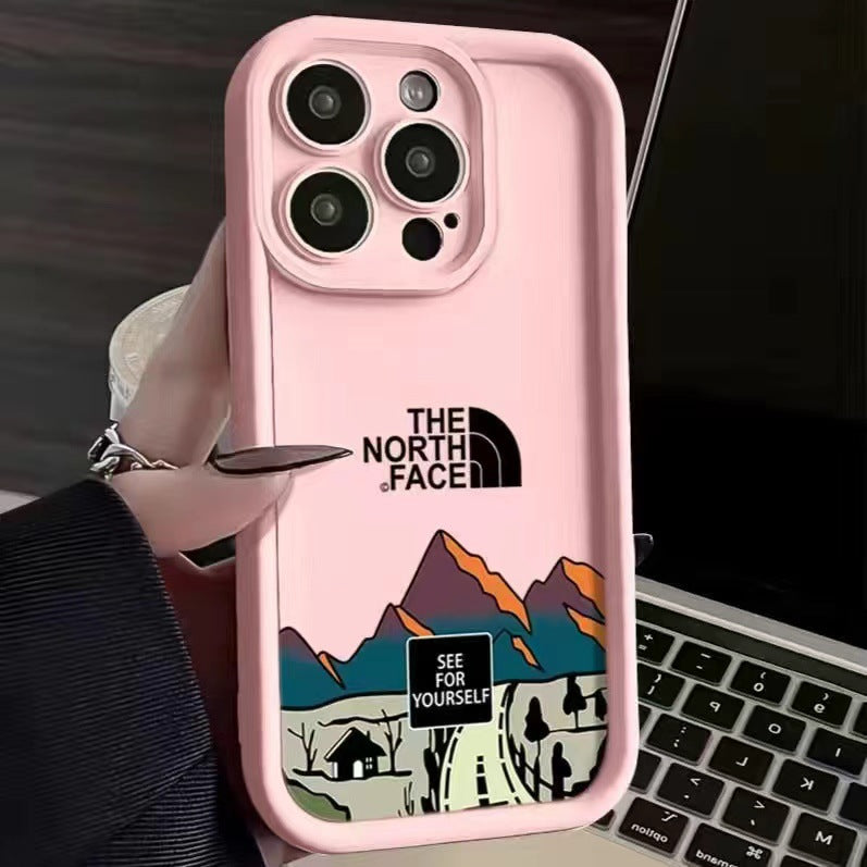 For IPhone 16 15 14 Mountain peak Road Phone Case13 12 11 Pro Max XR XS 7 8 15 16 Plus Fashion Soft Shockproof Back Matte Cover