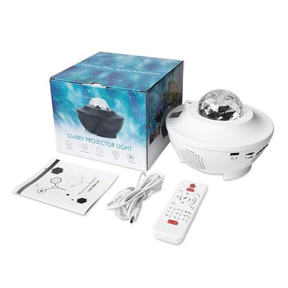 Night Light Projector  Galaxy Projector Starry Sky Projector Lamp with Remote Control 2 in 1 Star Projector with LED Nebula Cloud Moving Ocean Wave Projector for Kid Baby Built-in Music Speaker Voice