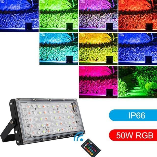 100W 50W LED Floodlight  AC RGB Spot light Waterproof Ip66 Outdoor Garden Lighting Led Reflector Cast light Spotlights
