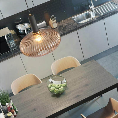 Novelty Stripe Glass Hanging Lights E27 LED 6 Color Lamp Holder Pendant Lamp For Kitchen Living Room Bedroom Hotel Restaurant