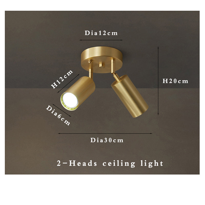 Fumi  Modern Industrial  Semi Flush Mount Ceiling Light,  Gold Classic Retro Ceiling Light Fixture for Hallway Kitchen Bedroom L