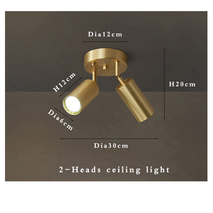 Fumi  Modern Industrial  Semi Flush Mount Ceiling Light,  Gold Classic Retro Ceiling Light Fixture for Hallway Kitchen Bedroom L