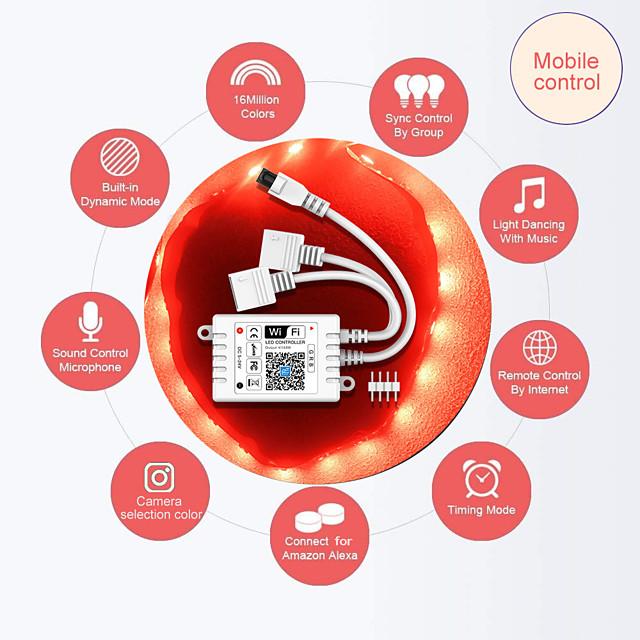 Intelligent Dimming App Control Flexible Led Strip Lights 15M (3x5M) 2835 RGB SMD IR 24 Key Controller with 12V 3A Adapter Kit