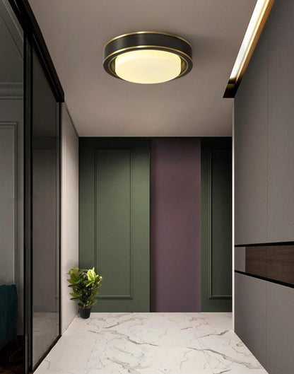 Simple Modern Room Living Room Black Copper Ceiling Lamp
