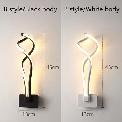 Modern Minimalist Wall Lamps Living Room Bedroom Bedside 16W LED Sconce black white Lamp Aisle Lighting decor ZBD0030