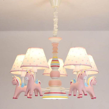 Chandelier Children's Room Lamp Boy And Girl Baby Bedroom Chandelier Nordic Pastoral  Cartoon Creative Pegasus Lamps