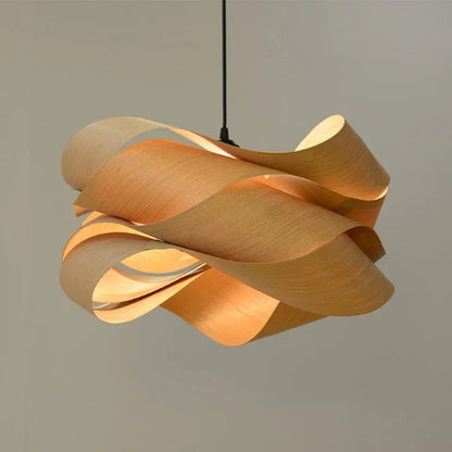 Creative Wooden Skin Pendant Lamp Bedroom Restaurant  Aisle Chandelier Modern Simple Led Decor Lighting Fixtures