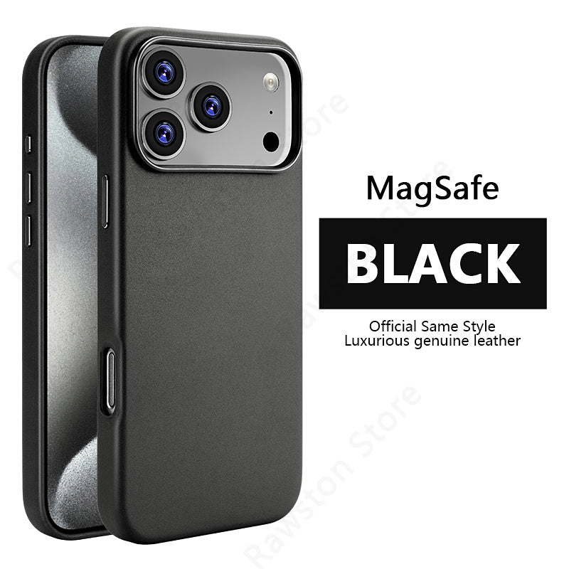 Official MagSafe Leather Case for Apple iPhone 17 Pro Max 16 13 12 14 15 Plus Original Strong MacSafe Magnetic Cover Accessories