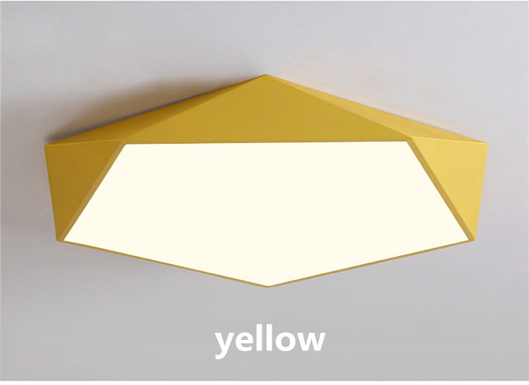 Modern LED Ceiling Lamp Geometric Polygon Iron Metal PVC Indoor Lighting Bedroom Dining Room Decoration Light Fixture