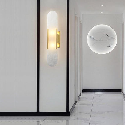 Nordic Modern Simple Copper Marble Wall Lamp Stair Study Bedroom Copper Wall Lamp