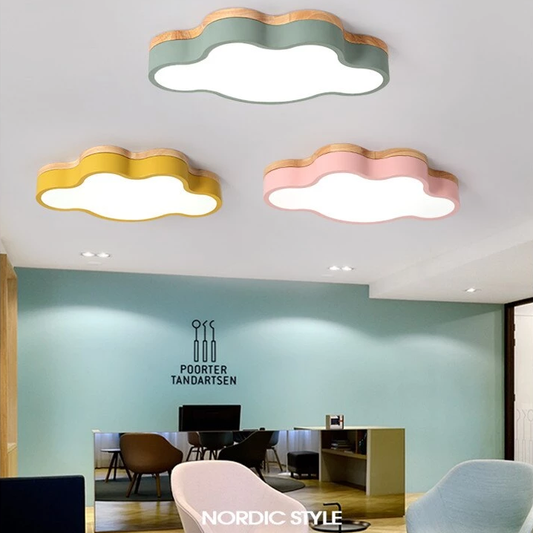 Modern LED Ceiling Light Indoor Lamp Wood Color Cloud Metal Kitchen Bedroom Foyer Living Shop Decorate Light Fixture