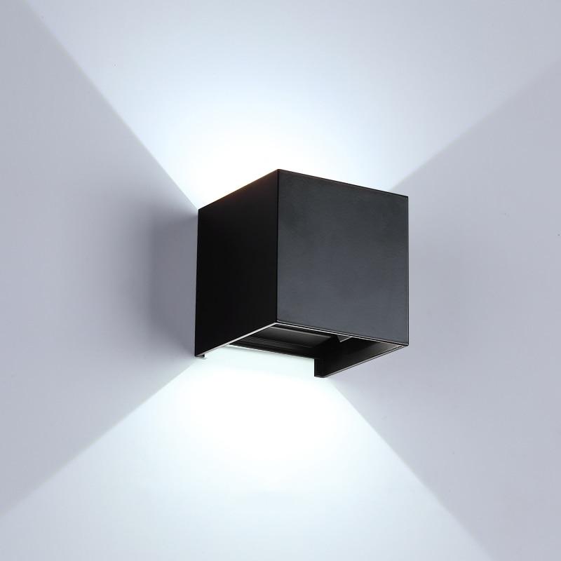 Free Shipping Up And Down Waterproof IP65 Cube LED Wall Lamp Aluminum Adjustable Decoration Wall Mounted  Garden Porch Light