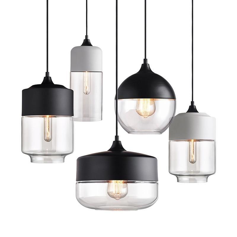 Glass Nordic Modern Pendant Lamp Dinning Room Bar Cafe Loft Vintage Light Hanging Lights Industrial Lighting Fixtures LED
