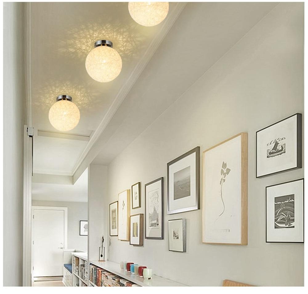 Modern Ceiling Lamp  LED Indoor Light Hemp And iron Pendant 20cm Lamp The Restaurant Shops Bar Corridor Light  Fixture