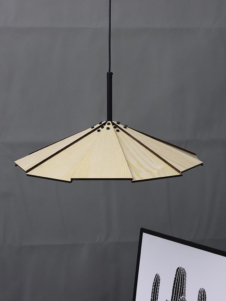 Nordic Minimalist Cafe Homestay Modern Wooden Flying Saucer Chandelier