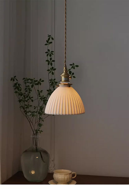 Scandinavian Ceramic Hanging Lamp with Switch E27 Socket North Minimalist Brass Led Pendant Lights