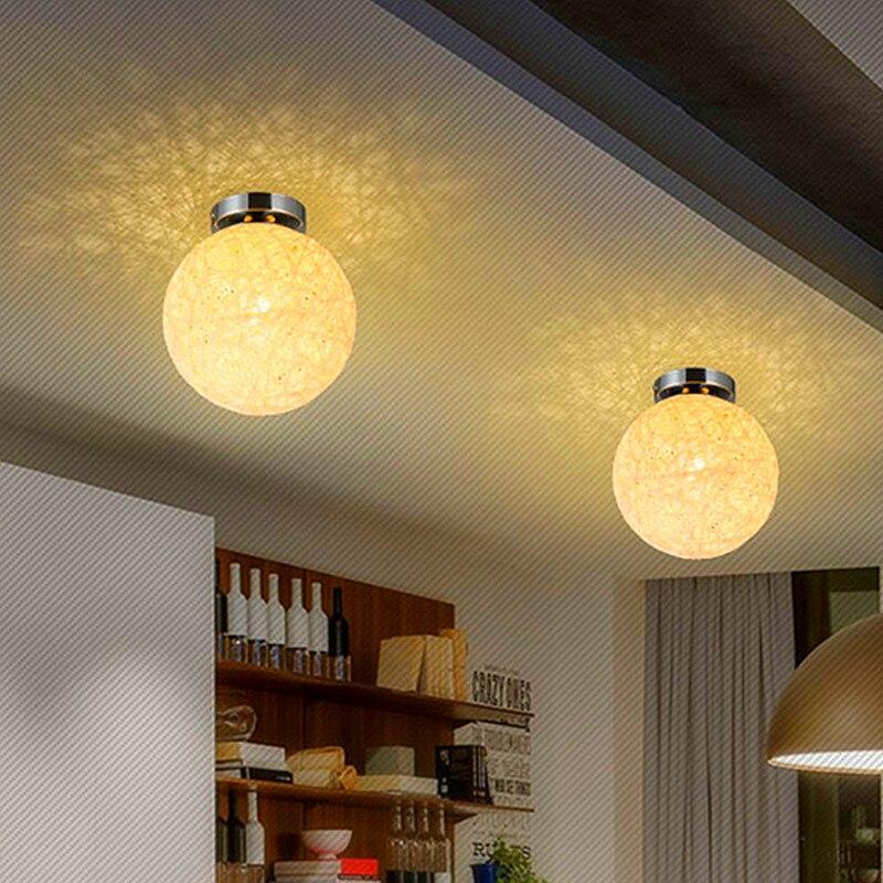 Modern Ceiling Lamp  LED Indoor Light Hemp And iron Pendant 20cm Lamp The Restaurant Shops Bar Corridor Light  Fixture