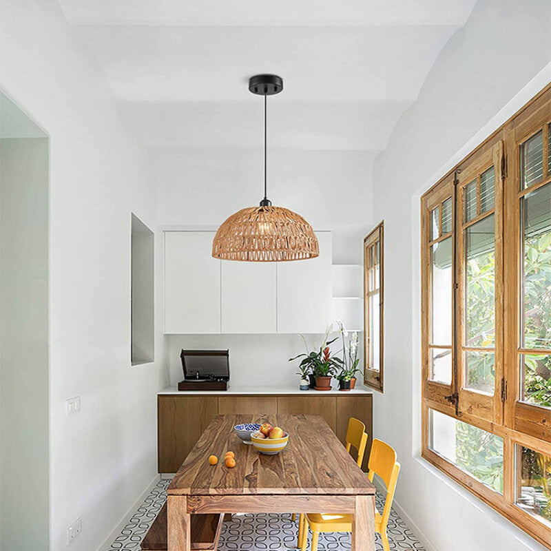 Newest Hemp Rope Woven Pendant Lights B&B Pastoral Restaurant Tea Room Inn Bar Bedroom Rattan Indoor Lighting