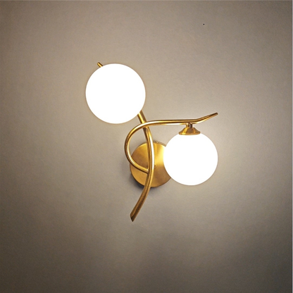 Nordic Modern Iron Wall Lamps LED Bedroom Bed Lamp Learning Corridor Room Indoor Wall Lights Glass Ball Decor Light Fixtures E27