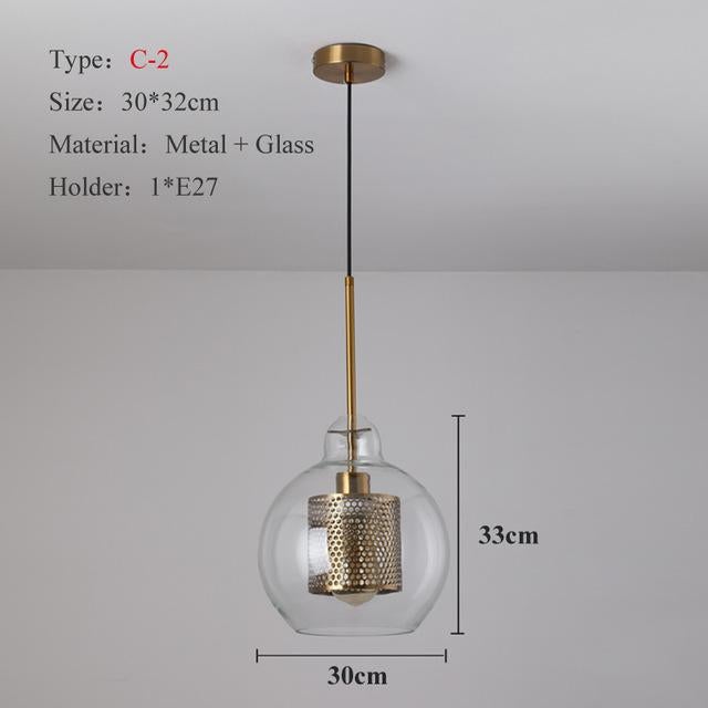Loft Modern Pendant Light Glass Ball Hanging Lamp Kitchen Light Fixture Dining Hanglamp  Living Room Luminaire