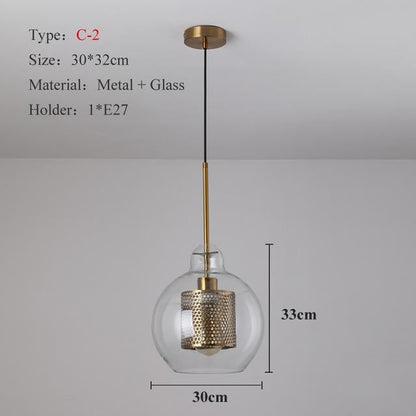 Loft Modern Pendant Light Glass Ball Hanging Lamp Kitchen Light Fixture Dining Hanglamp  Living Room Luminaire