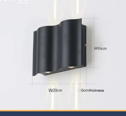 IP65 Waterproof LED Outdoor Lighting Alumunim Wall Lamp Garden Villa Porch Sconce Lightings Black Color 96-260v Sconce Luminaire