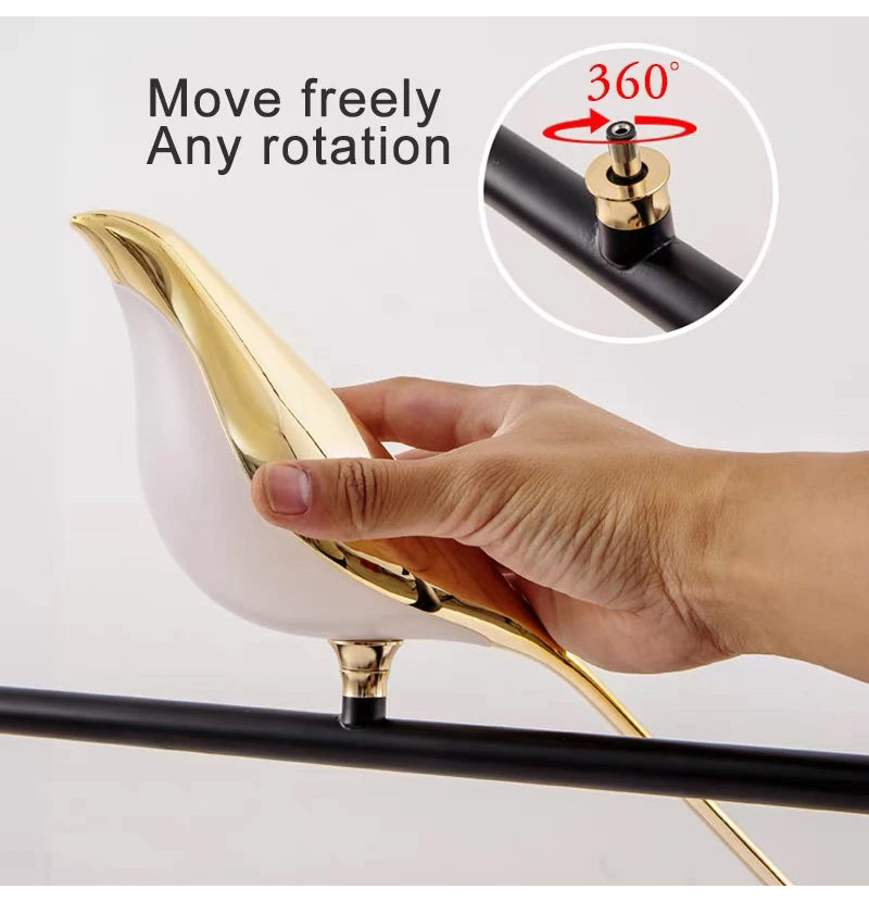 Nordic Golden Bird LED Wall Lights Parlor Bar Creative Wall Lamps Novelty Sconces Bedroom Bedside Lamp