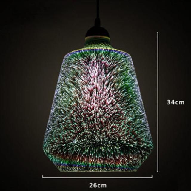 3D Fireworks Glass Pendant Lights Sparkling LED Hanging Glass Ball Firework Lampshade Pendant Lamp for Loft Restaurant Bar Hotel