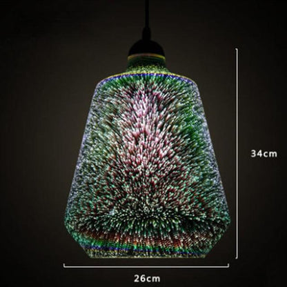 3D Fireworks Glass Pendant Lights Sparkling LED Hanging Glass Ball Firework Lampshade Pendant Lamp for Loft Restaurant Bar Hotel