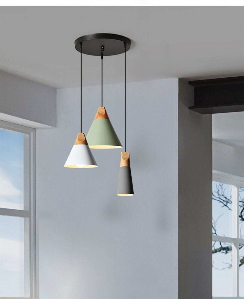 LED Pendant Lights Aluminum Wood Pendant Lamps E27 Modern Hang Lamp Kitchen Restaurant Bar bedroom living room light fixtures