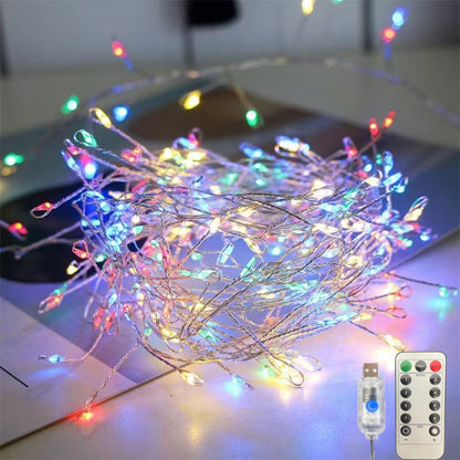 3M100LED/6M200LED/9M300LED/12M400LED Christmas USB with Remote Control Firecracker Light String