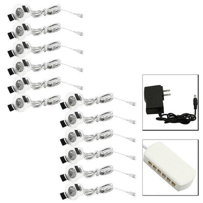 Mini LED Spot Downlights Dimmable Lamp Set Remote Controller Ceiling Recessed 1.5W 27mm Hole Silvery Cabinet Lights