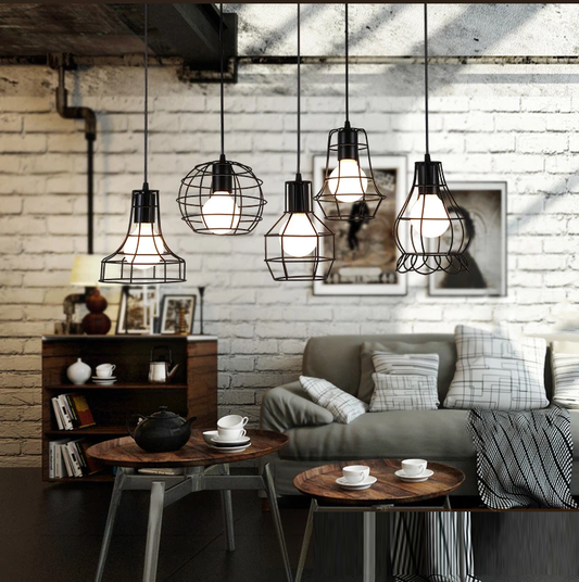 Nordic Pendant Lights Modern Industrial Vintage Iron Art Minimalist Loft Cage Hanging Ceiling Lamp Kitchen for E26 E27 LED Bulb