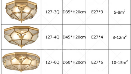 Modern Copper Ceiling Light Living Room Ceiling Lamp Bedroom Vintage Lighting Balcony Ceiling Lamp Dining Brass Fixture Kitchen