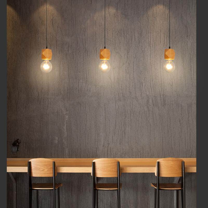 Nordic Log Restaurant Single Chandelier Creative Bar Clothing Store Bedside Single Wood Chandelier