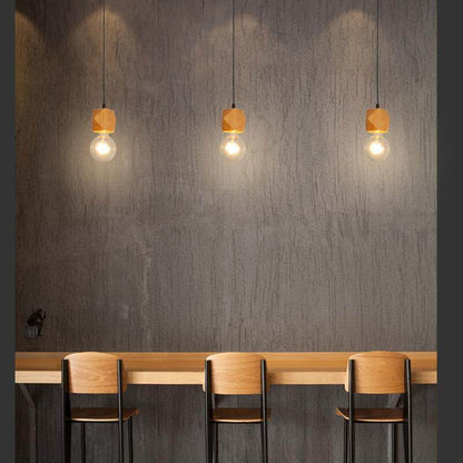 Nordic Log Restaurant Single Chandelier Creative Bar Clothing Store Bedside Single Wood Chandelier