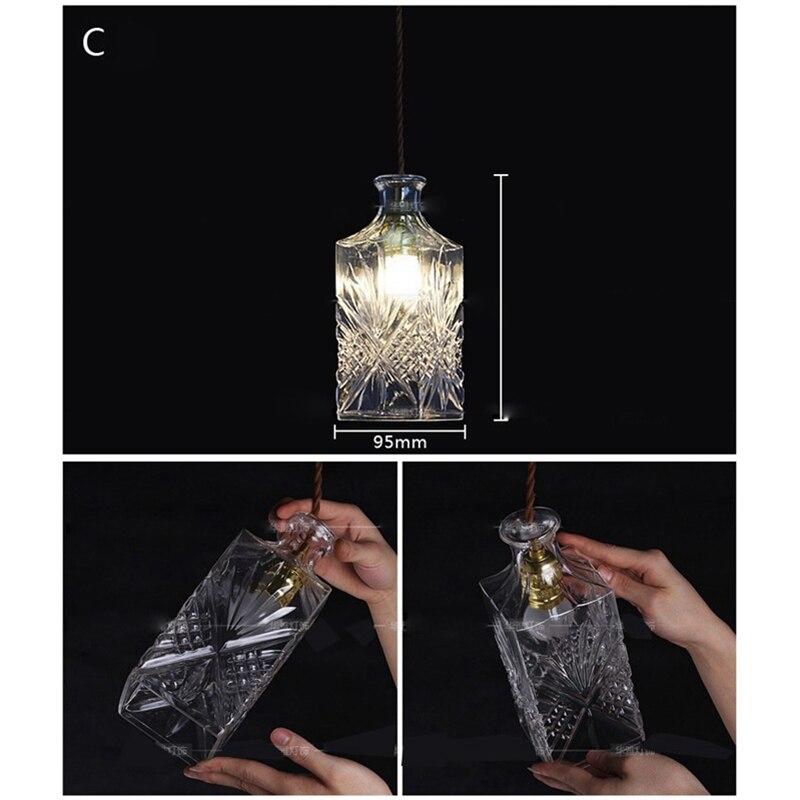 Wine Bottle Led Pendant Light Cafe Bar Decoration Loft Hanglamp Kitchen Hanging Light Fixture Dining Room Hanging Lamp