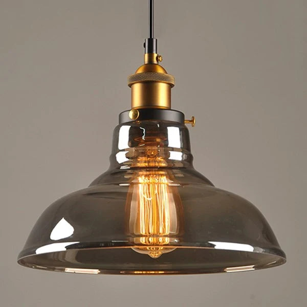 Vintage Pendant Lights Glass Pendant Lamps Loft Industrial Hang Lamp Smoky Grey Lamparas De Techo Colgante Modern Lustre Pendent