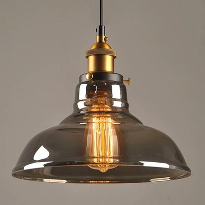 Vintage Pendant Lights Glass Pendant Lamps Loft Industrial Hang Lamp Smoky Grey Lamparas De Techo Colgante Modern Lustre Pendent
