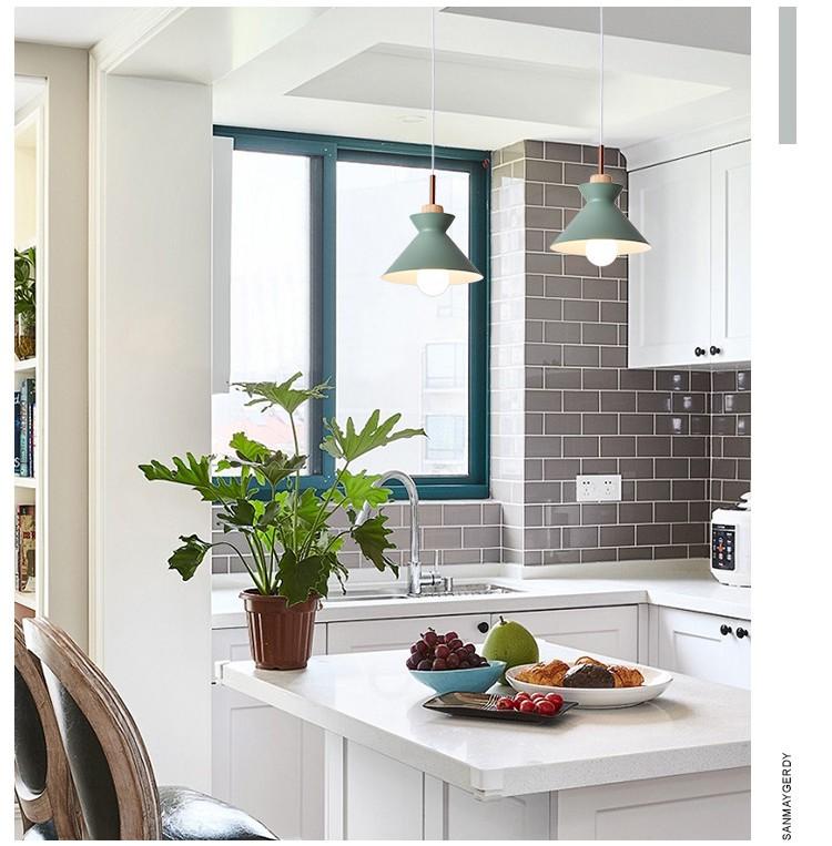 Fashion Indoor lighting pendant lights Wood and aluminum lamp restaurant bar coffee dining room LED hanging light fixture