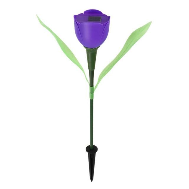 8 Colors Hot Sale Outdoor Garden Solar LED Light Solar Powered LED Tulip Home Lawn Lamp Landscape Night Flower Lamp 1Pc