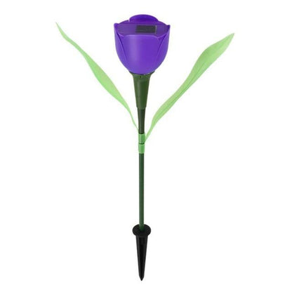 8 Colors Hot Sale Outdoor Garden Solar LED Light Solar Powered LED Tulip Home Lawn Lamp Landscape Night Flower Lamp 1Pc