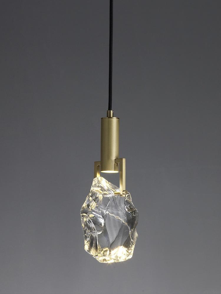 All-copper Original Stone Crystal Bedroom Bedside Small Chandelier Decorative Chandelier