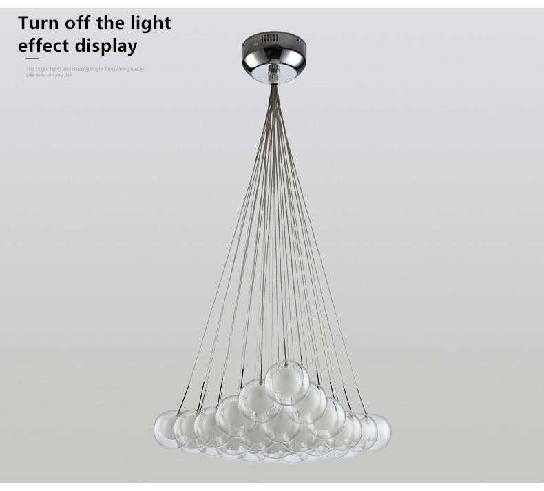 Modern LED Chandelier Lighting Nordic Glass Ball  Lamp Living Room Hanging Lights Home Deco Dining Room Bedroom Fixtures