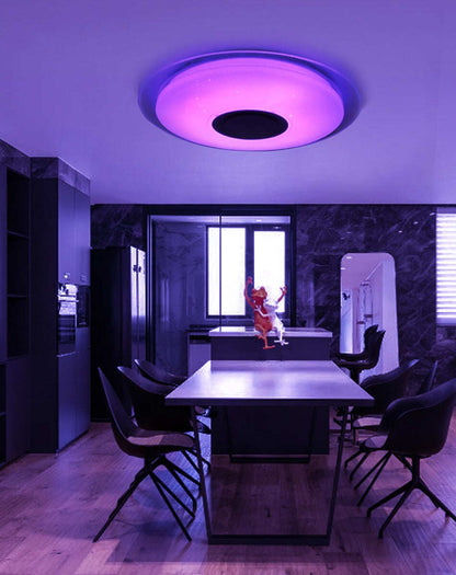 LED Music Ceiling Light RGB Bluetooth Speaker Lamp Home Party Bedroom 36W 40W  Remote Dimmable APP Smart Colorful Lighting