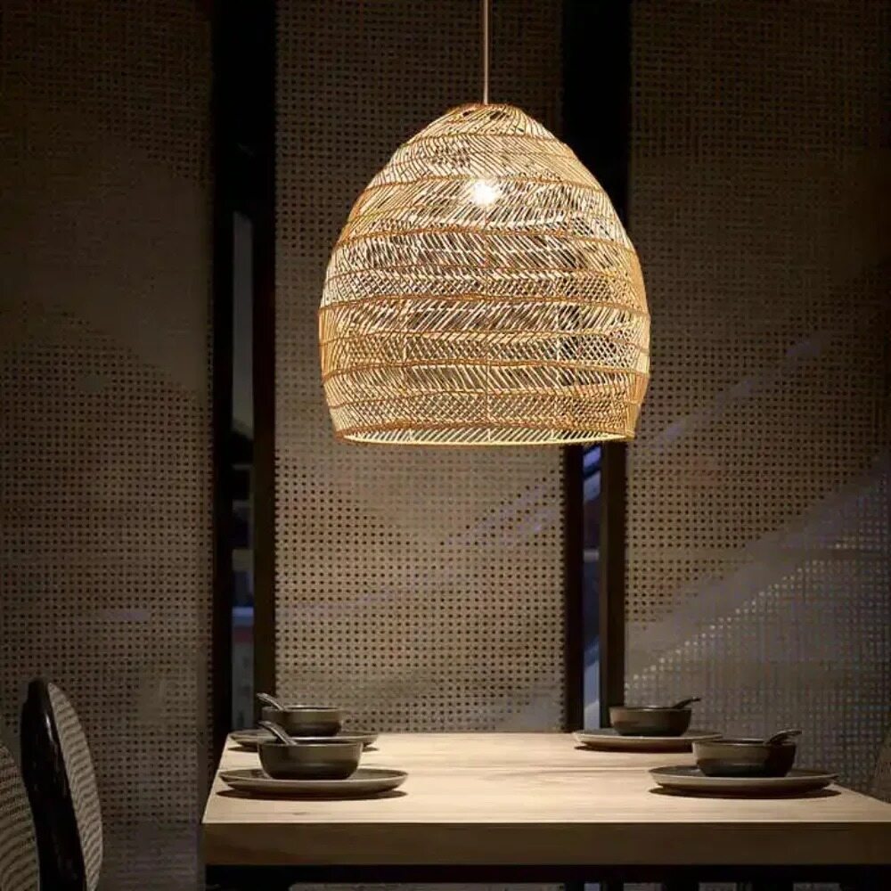Restaurant Tatami Bedroom Study Lamp Garden B&B LED Living Room Rattan Chandelier