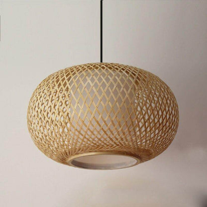 Hand Knitted Bamboo Pendant Light,Japan Style E27 For Restaurant Bedroom Rustic Rattan Art Lampadario Industrial Lamp Suspendues